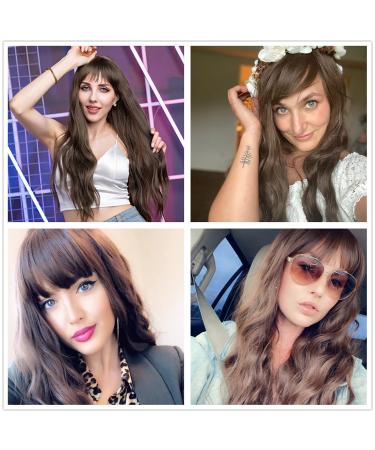 Mildiso 26 Long Curly Brown Wig for Women with Bangs - Natural Cute Hairstyle for Daily, Party & Halloween (M062BR) - Buy Online on GoSupps.com