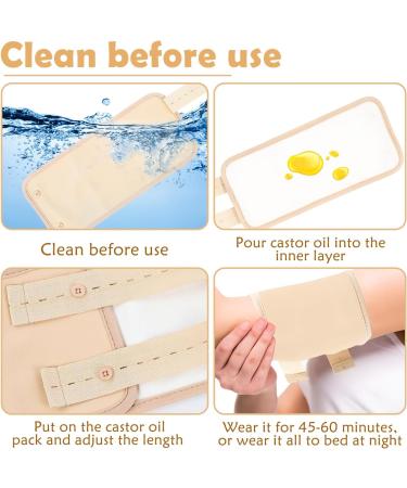2-Part Reusable Castor Oil Wrap Set | Organic Pain Relief for Feet Legs Neck & Arms - Buy Online on GoSupps.com