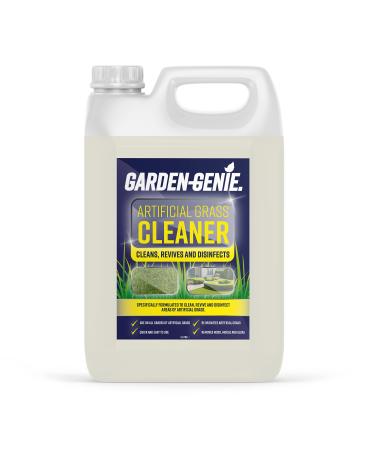 Garden Genie Artificial Grass Cleaner and Disinfectant | 3 in 1 Formula Cleans Revives & Disinfects Astro Turf | Pet Friendly Cruelty Free Deodoriser-5 Litre Clear (FAM0651)