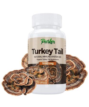 Parker Naturals Premium Organic Turkey Tail Mushroom Capsules Supports Immune System Health. Nature's Original Superfood. 120 Capsules   120 Count (Pack of 1) - Buy Online on GoSupps.com