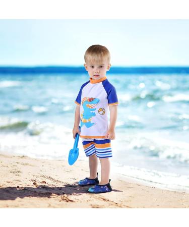 Buy AMZTM Baby Boys UV Protection Dinosaur Swim Set | White Swim Shorts & Swimwear for Kids - International Shipping Available - Buy Online on GoSupps.com