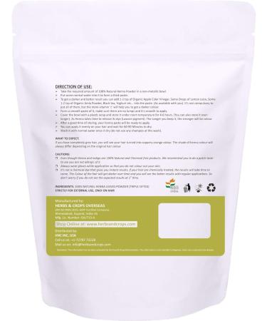 Organic Henna Powder for Hair - 227g (8 oz) | Naturally Grown Herbs & Crops - Buy Online on GoSupps.com