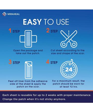 Silicone Scar Sheets 5.7x1.57 - Keloid & Surgical Scar Removal - Ultra-Thin & Breathable - 4 Reusable Patches - Buy Online on GoSupps.com