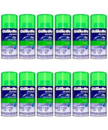 Gillette Series Shave Gel 2.5 Ounce (12 Pieces) Sensitive