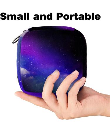 Space Galaxy Purple Starry Sky Menstrual Bags | Zipper Pocket for Women & Teens - Stylish Functional Travel-Friendly - Buy Online on GoSupps.com