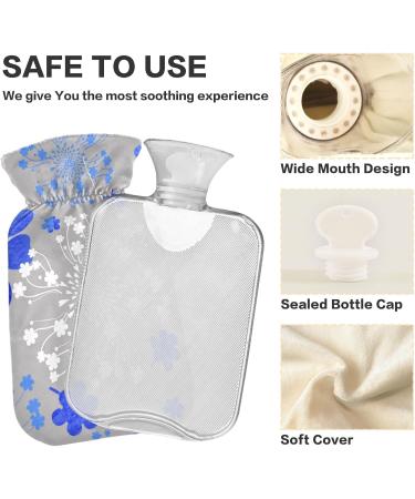 NAANLE 2L Hot Water Bottle with Lid - Blue Flowers | Ideal for Back Pain Relief & Neck Therapy - Hot & Cold Compress - Buy Online on GoSupps.com