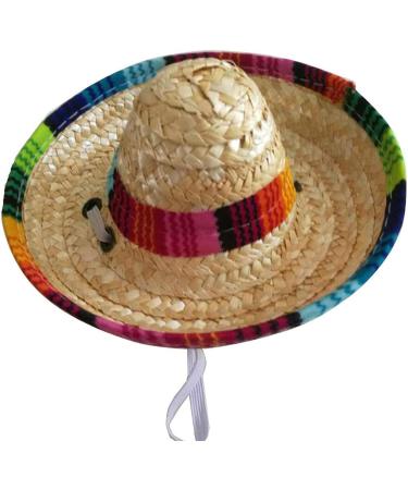 Kitatayi Mini Straw Sombrero Hat for Small Pets - Mexican Sombrero Party Hat for Dogs, Puppies, and Cats - Buy Online on GoSupps.com