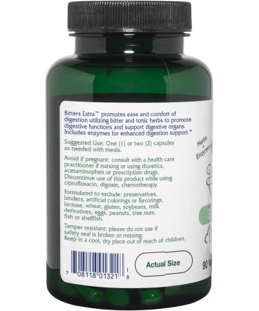 Vitanica Bitters Extra Digestion Support Vegan 90 Capsules Bitters Extra Pro Logo 90 Count (Pack of 1) - Buy Online on GoSupps.com