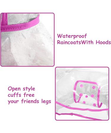 Petcute Waterproof Dog Raincoat with Hood | Transparent PVC Breathable Button Closure | XXL Pink for Medium & Large Dogs - Buy Online on GoSupps.com