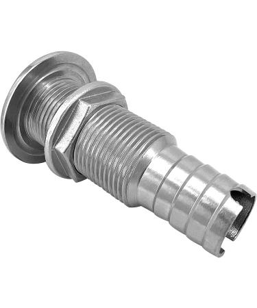 iSure Marine Stainless Steel 1 Barbed Straight Thru-Hull Drain Connector with Nut - Boat Plumbing Fittings for Boats, Yachts, Marine - Buy Online on GoSupps.com