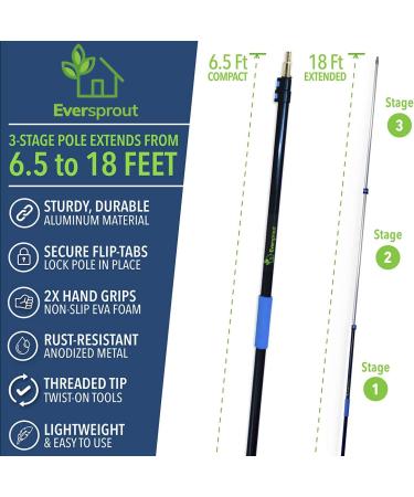 Eversprout Telescoping Boat Hook | Floats, Scratch-Resistant, Sturdy Design | Durable Lightweight 3-Stage Aluminum Pole | 12ft Reach for Boating Accessories - Buy Online on GoSupps.com