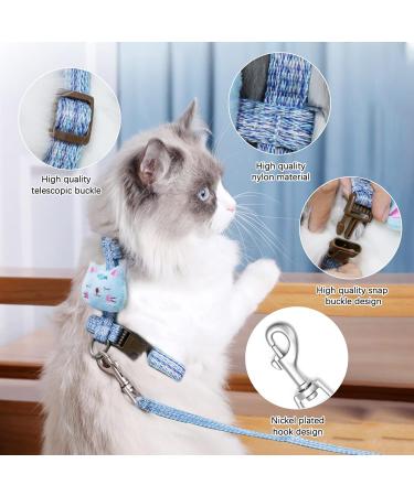 Adjustable H-Shaped Cat Dishes with Leash - Light Soft & Perfect for Cats Puppies & Small Pets (3.0kg-7.5kg) - Blue - Buy Online on GoSupps.com