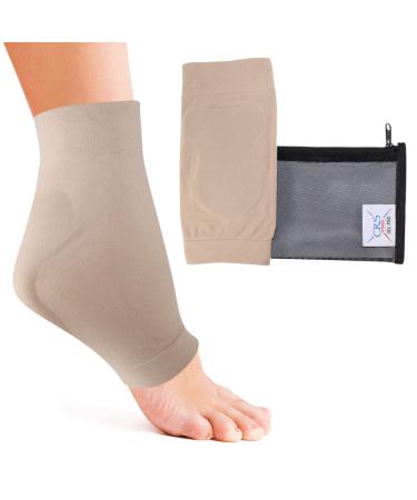 CRS Cross Achilles Heel Sleeve - Premium Padded Compression Gel Sleeve/Sock for Cushion & Protection of Haglunds Bump  Achilles Tendonitis  and Bursitis (One size fits most)