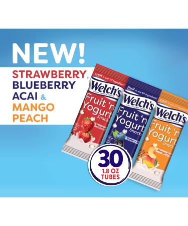 Welch's Fruit Snacks Variety Pack - Strawberry, Blueberry, Acai & Mango Peach - Gluten Free 30 Bulk Pack (1.8 oz Bags) - Buy Online on GoSupps.com