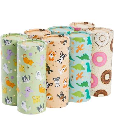 8 Pack Cylinder Tissue Boxes for Car Cup Holder - 4 Cute Designs - 400 Wipes Total - Buy Online on GoSupps.com