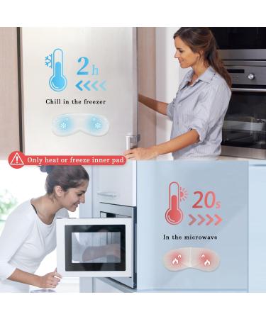 Buy Heated Cold Eye Mask - Silky Sleep Mask for Dry Eyes & Migraine Relief | Cooling Gel & Microwavable Flaxseed Pad | Perfect for Puffy Eyes & Relaxation - Buy Online on GoSupps.com