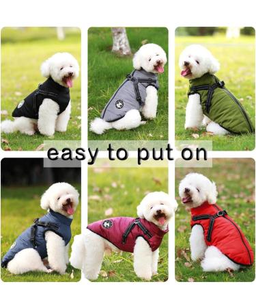 Waterproof Dog Coat for Small Dogs - French Bulldog Warm Vest with Harness - XS Red - Shop Now! - Buy Online on GoSupps.com