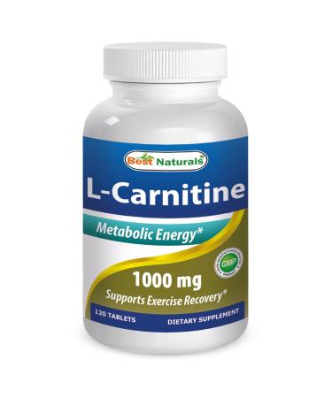 Best Naturals L-Carnitine Fumarate 1000mg per Tablet - 120 Count - Boosts Cellular Energy