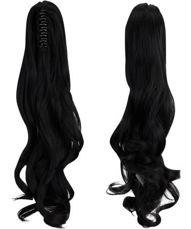 Curly Dark Black Claw Clip Ponytail Extension 18 Inch - Buy Online on GoSupps.com