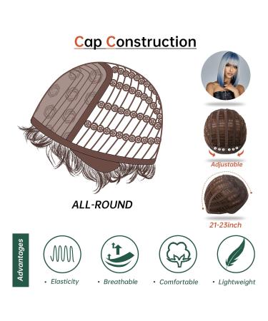 Shop Ombre Blonde Blue Bob Wig for Women - Shoulder Length Straight Art Hair Replacement - Daily Cosplay & Fashion - Buy Online on GoSupps.com