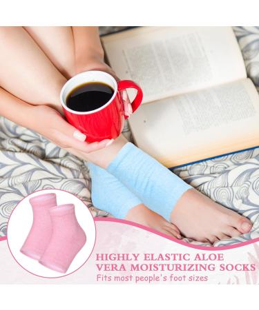 Breathffy 8 Pairs Aloe Fuzzy Moisturizing Heel Socks Bulk 4 Colors Aloe Infused Heel Socks for Women Toeless Socks Non Slip Heel Socks for Dry Cracked Feet Heel Sleeves Softening Calluses - Buy Online on GoSupps.com
