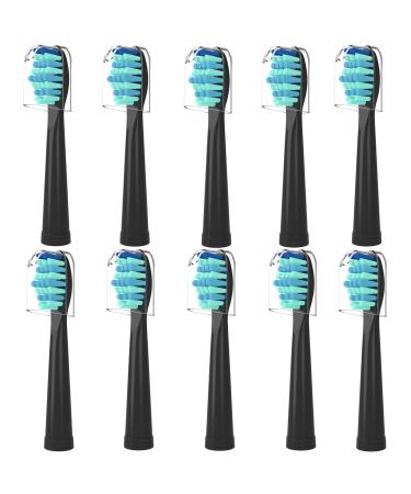 Toothbrush Heads for FairyWill Replacement Brush Heads for Fairy Will Electric Toothbrush Replacement Heads for Fairywill FW-507/508/551/515/917/959 FW-D1/D3/D7/D8 Black 10 pack