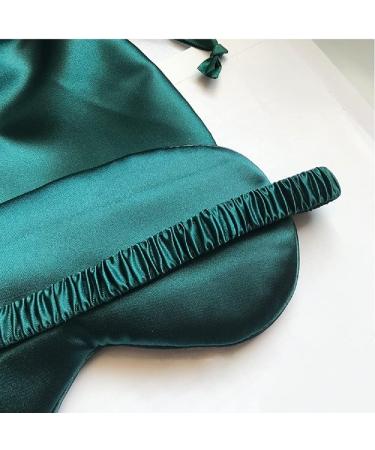 Silk Satin Sleeping Eye Mask - Dark Green Sleep Mask for Men & Women | Soft Breathable Blackout Eye Cover | Perfect Travel & Wedding Gift - Buy Online on GoSupps.com