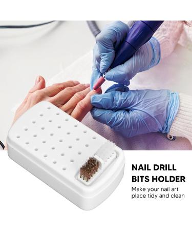 Cosiki Nail Drill Bit Holder Nail Drill Bit Holder Dustproof Space Saving 30 Holes Manicure Accessories Stable Home Base for Artists (White) - Buy Online on GoSupps.com