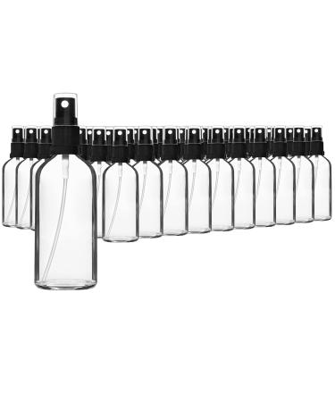 Handsunity 100ml-70Stk spray glass bottle-pharmacy clear glass bottle set with black atomizer glass spray bottle made of transparent glass including 5 accessories 100ml-70 pieces Black cap