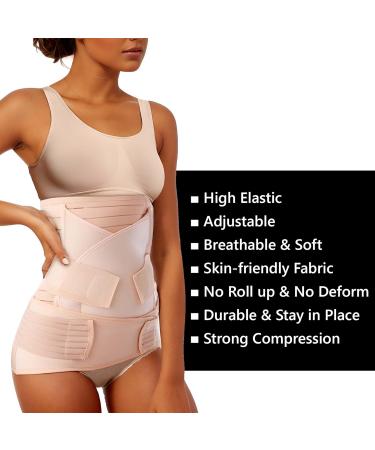 Gravitatez 3-in-1 Postpartum Belly Wrap XL - C-Section Recovery Belt for Post-Pregnancy Slimming and Waist Shaping - Buy Online on GoSupps.com