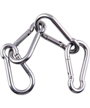Sprookber 2.25 Inch Stainless Steel Spring Snap Hook Carabiner - Set of 6 304 Stainless Steel Clips - Buy Online on GoSupps.com
