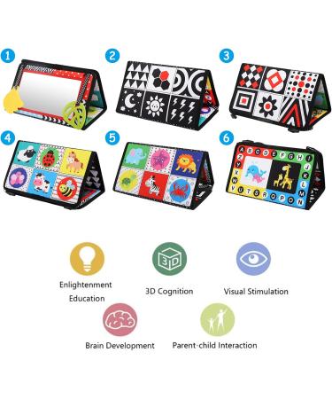 Leadstar Baby Mirror & Crackling Fabric Book | Black & White Contrast Toys for Newborns 0-6 Months - Buy Online on GoSupps.com