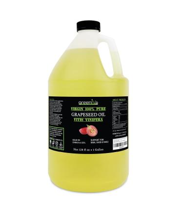 GreenIVe Grapeseed Oil Organically Grown 100% Pure Cold Pressed Light Flavor High Tempurature Cooking (128 Fl Oz (Gallon)) 8 Pound (Pack of 1) - Buy Online on GoSupps.com
