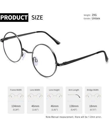 Joopin Round Blue Light Blocking Glasses for Women Men Clear Lens Anti Eye Strain UV Glare Glasses for Computer Gaming TV 07 Round Black Frame Anti Blue Light Lens Clear - Buy Online on GoSupps.com