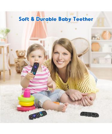 NPET Teething Toy for Babies 6-12 Months - Remote Control Shape Teether for Sore Gums Relief - Soft Silicone BPA Free Baby Teething Toy for Toddler Boys and Girls (Black) - Buy Online on GoSupps.com