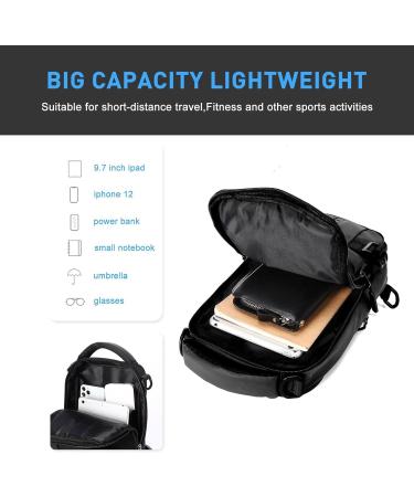 SEAFEW Anti Theft Sling Crossbody Backpack - Lightweight Men's Shoulder Bag with USB Charger Port - Buy Online on GoSupps.com