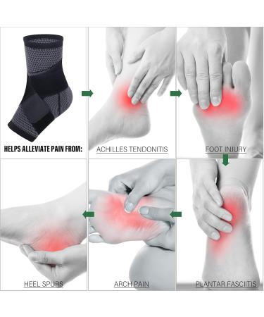Adjustable Compression Ankle Brace for Injury Recovery Men & Women Sports Support Stabilizes Ligaments Eases Swelling Medium Size - Buy Online on GoSupps.com