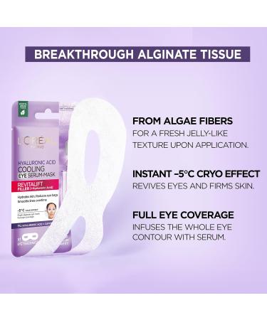 L'Oreal Paris Revitalift Filler Hyaluronic Acid and Caffeine Plumping and Brightening Eye Sheet Mask - Buy Online on GoSupps.com
