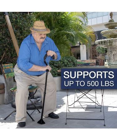 StrongArm Comfort Cane | Self Standing Lightweight Adjustable Walking Cane for Men & Women | Stabilizes Wrist, Provides Support & Stability | Ergonomic Grip | FSA/HSA Eligible - Black - Buy Online on GoSupps.com