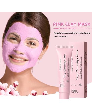 Sakura Clay Face Mask Pink Clay Mask With Cherry Blossom Cherry Blossom Clay Mask Controlling Oil Mud Mask Sakura Face Masks Deep Cleans Pink Face Mask Shrink Pore All Skin Types - Buy Online on GoSupps.com