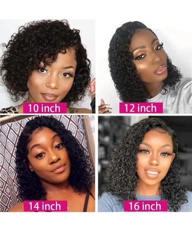 Legendhair 12 Inch Curly Bob Wigs | HD Transparent Lace Front Human Hair Wigs | Pre Plucked with Baby Hair | Natural Hairline | 150% Density | For Black Women - Buy Online on GoSupps.com