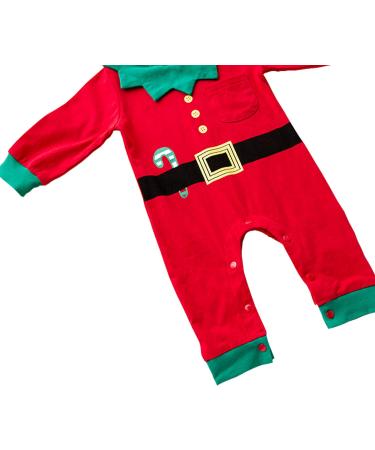LIKPOJA Baby First Christmas Elf Outfit | Santa Costume with Elf Hat for Boys & Girls 0-3 Months | Green Romper - Buy Online on GoSupps.com