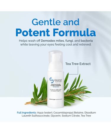 EyeCleanse by Dr Chrissie 50ml - Eyelid and Eyelash Cleanser with Tea Tree Oil for Extensions, Lash Kit Essential, Soothes Tired Eyes - 1.69 Fl Oz - Buy Online on GoSupps.com