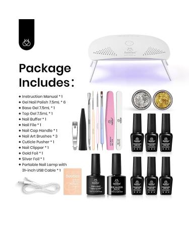 Beetles Gel Nail Polish Kit - Coffee Cafe Collection | Brown Neutral Beige Mauve Color | Soak Off UV LED Lamp | Base Top Coat | DIY Manicure Set for Women - Buy Online on GoSupps.com