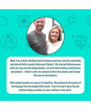 Rella Powerful Laundry Detergent Sheets - 60 Biodegradable Eco-Friendly Sheets with Fresh Linen Scent - Family Owned Travel Solution - Buy Online on GoSupps.com