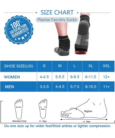Plantar Fasciitis Socks - Achilles Tendonitis Relief - Compression Foot Sleeves - Arch Support - Heel Pain Relief - Foot & Ankle Support - Black - Medium (1/2/6 Pairs) - Buy Online on GoSupps.com