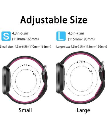 3 Pack Silicone Bands for Fitbit Versa 2/Versa/Lite/SE - Soft Breathable Sport Wristbands - Small Pack C - Black/Rose Purple, Black/Pink, Purple - Compatible with Fitbit Versa Smart Watch - Buy Online on GoSupps.com