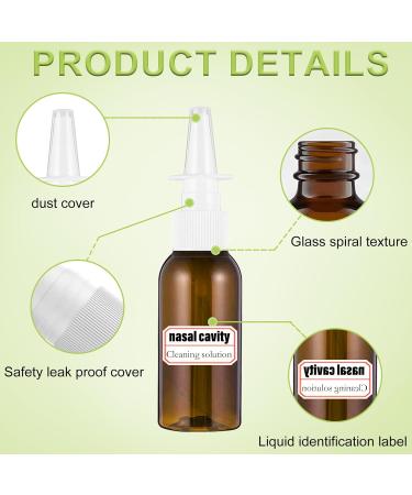 Omevett 6 Pcs Nasal Spray Bottle 30ML Empty Amber Glass Nasal Spray Bottles Refillable Fine Mist Sprayers Portable Nasal Spray Bottles Container with 6 Pcs Funnels and Labels for Saline Essential Oils - Buy Online on GoSupps.com