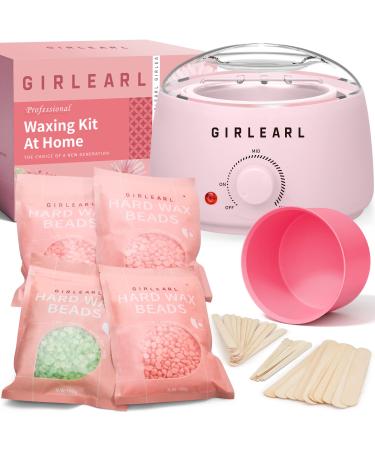 Waxing Kit for Women and Men, GIRLEARLE Wax Warmer for Hair Removal at Home with Wax Beads, Multiple Formulas Target Different Types of Hair for Sensitive Skin Body, Brazilian Bikini, Eyebrow, Facial