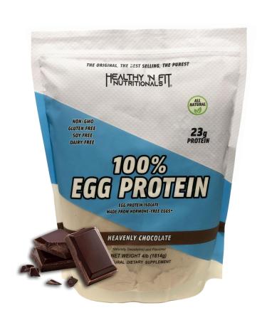 Healthy 'N Fit 100% Egg Protein- Chocolate (4lb): 100% Egg White Protein. Zero Lactose Zero Sugar.- Ultra Pure Natural Egg Protein Isolate Chocolate 4 Pound (Pack of 1)
